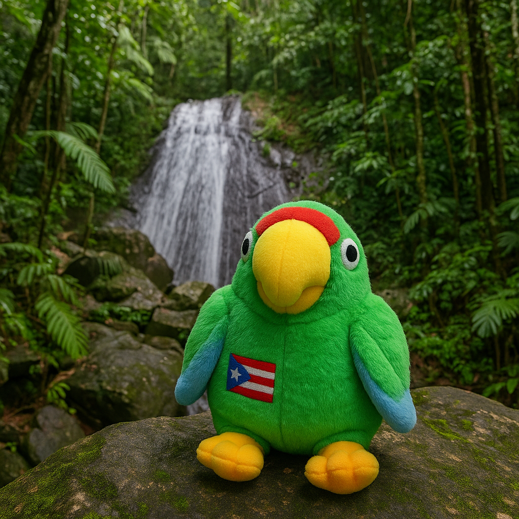 Puerto Rican Parrot Plush – With Authentic Parrot Sound – Cotorra Puertorriqueña (Musical Peluche)